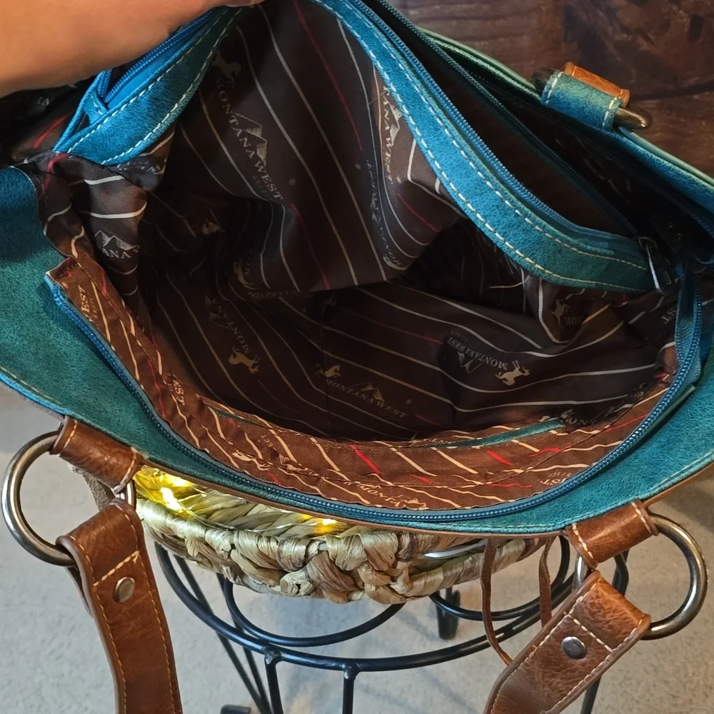 Montana West purse- teal/brown - Picture 2 of 4